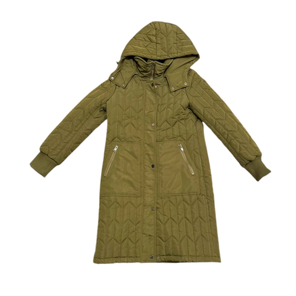 Andrew Marc New York Women’s Olive Green Long Straight Quilted Puffer Co…​ - Picture 1 of 8